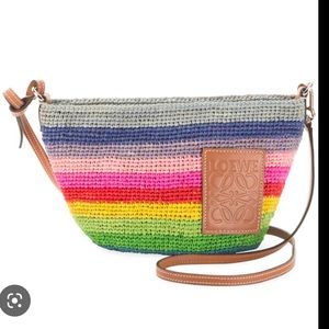 Loewe x Paula’s Ibiza Rainbow Raffia Clutch Bag